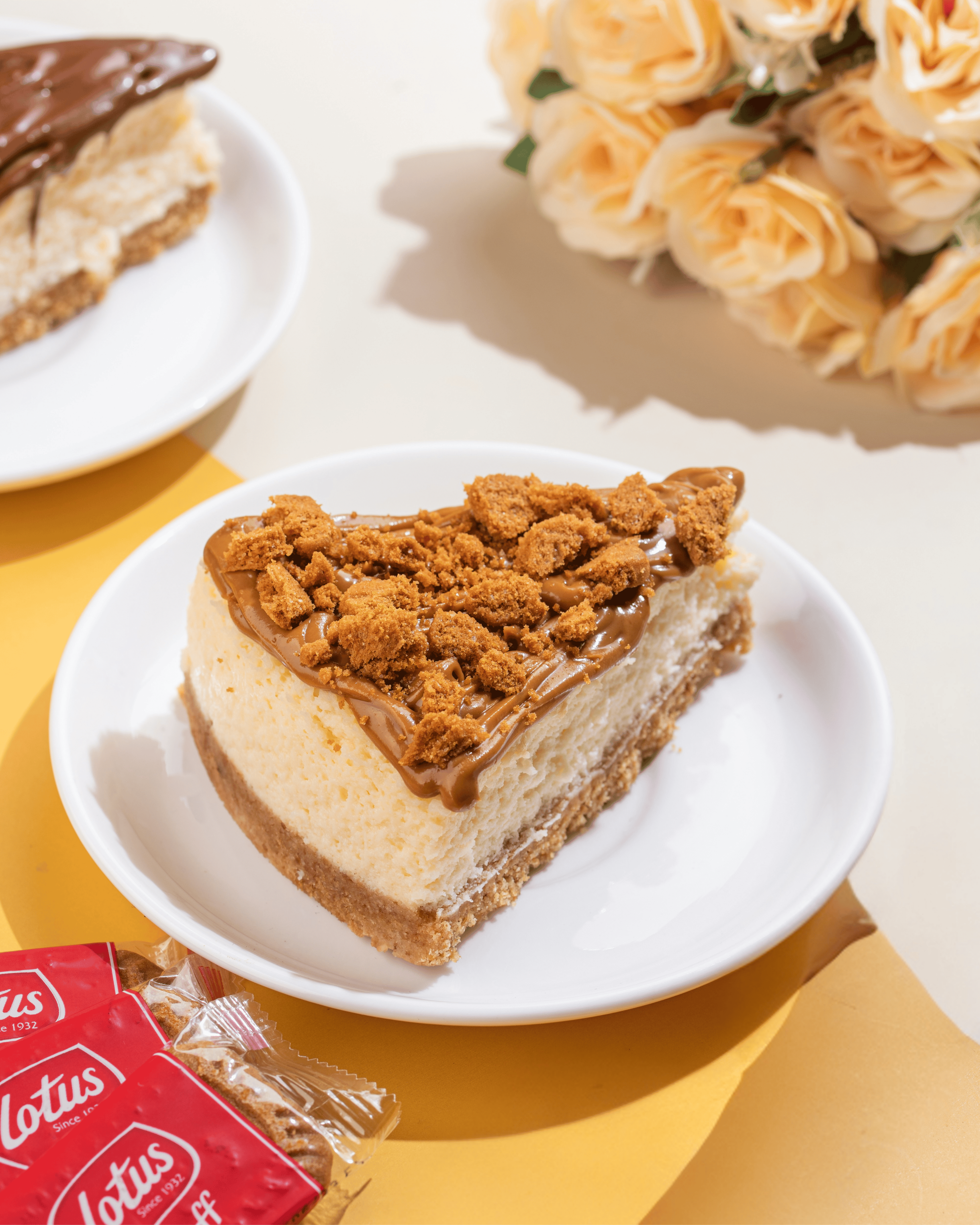 Lotus Biscoff Baked Cheesecake