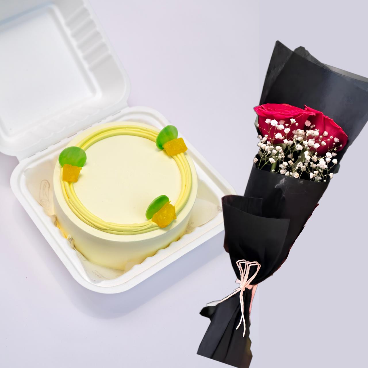 Pineapple Bento Cake With Flowers